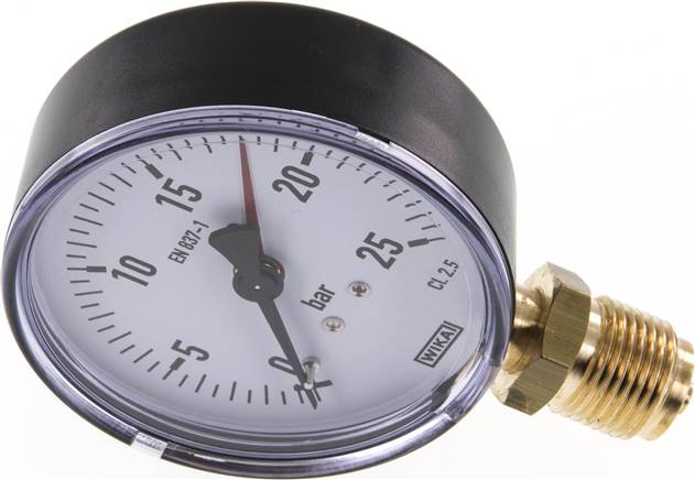 Manometer senkrecht, 80mm, 0 - 25 bar