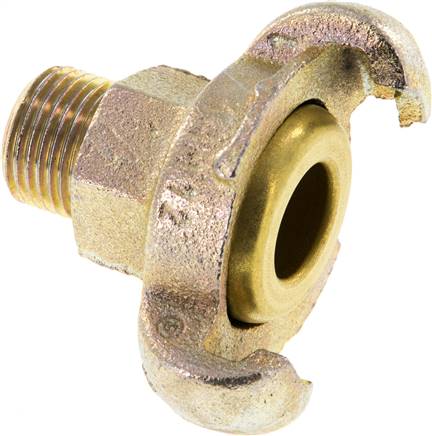 Kompressorkupplung G 1/2"(AG), Stahl verzinkt, Dichtung Messing