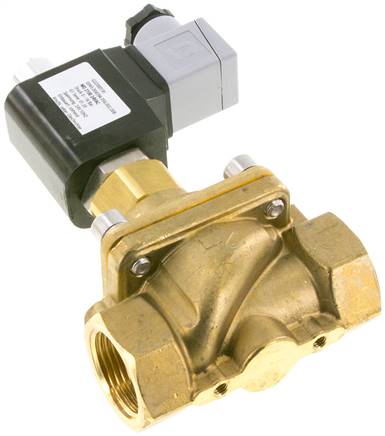 2/2-Wege Messing-Magnetventil G 1", 0 - 16 bar, stromlos geöffnet (NO) 230V, Dichtung FKM