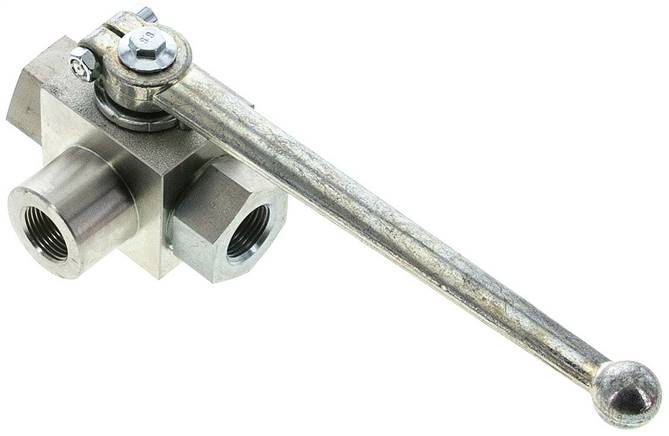 Hochdruck-3-Wege Kugelhahn, T-Bohrung, G 3/8", 0 bis 500bar