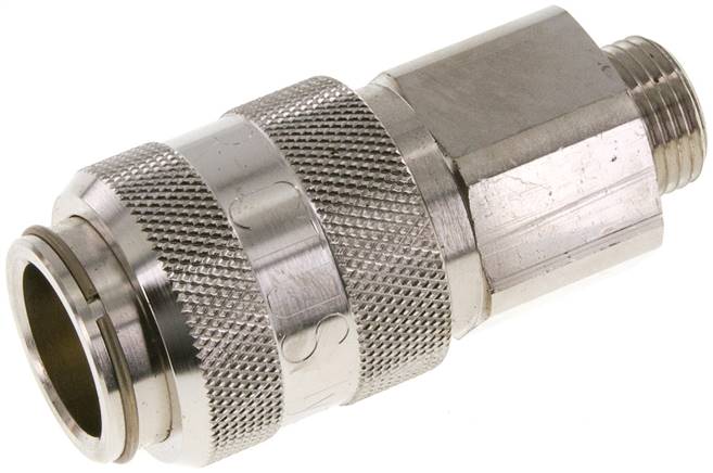 Schnellkupplung (NW15) G 1/2"(AG), Messing vernickelt