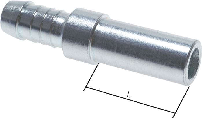 Schlauchnippel Rohr 12, Schl. 9 - 10mm, Stahl verzinkt