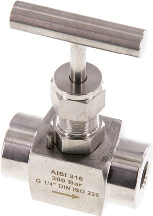 Nadel-Absperrventil, Edelstahl, G 1/4", PN 300 (ECO)