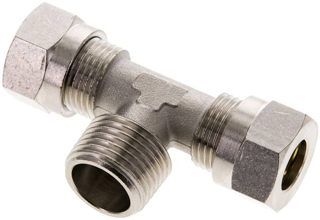 T-Schneidringverschraubung R 1/2"-12 L (M18x1,5), Messing vernickelt