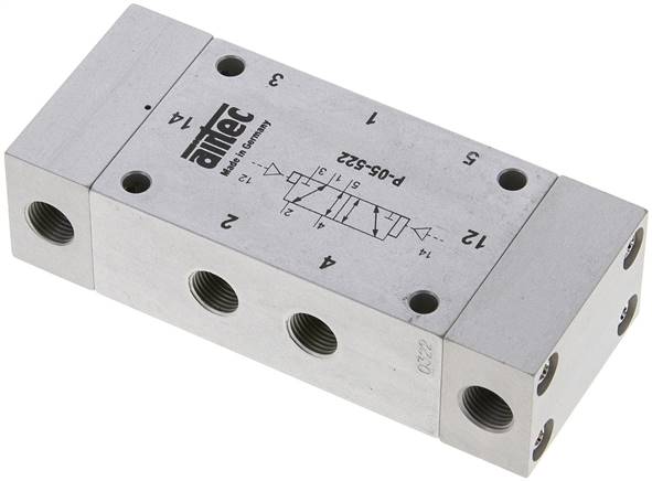 5/2-Wege Pneumatikimpulsventil, G 1/8", dominierend