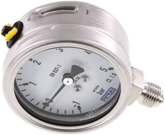 Chemie-Manometer senkrecht, 63mm, -1 bis 5 bar