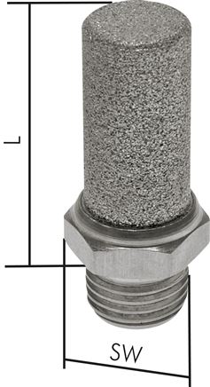 Schalldämpfer NPT 1/2", Edelstahl