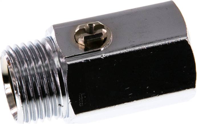 Messing-Minikugelhahn G 1/2" Innengewinde / Außengewinde, PN 15, Schraubendreher betätigung