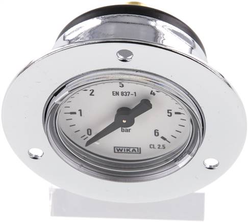 Einbaumanometer (CrNi/Ms), Frontring, 40mm, 0 - 6 bar