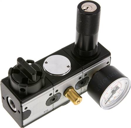 MULTIFIX Sicherheits-Druckregler, G 1/4" (mit vorgeschaltetem, abschließbaren Kugelhahn, mit Schutzkorb