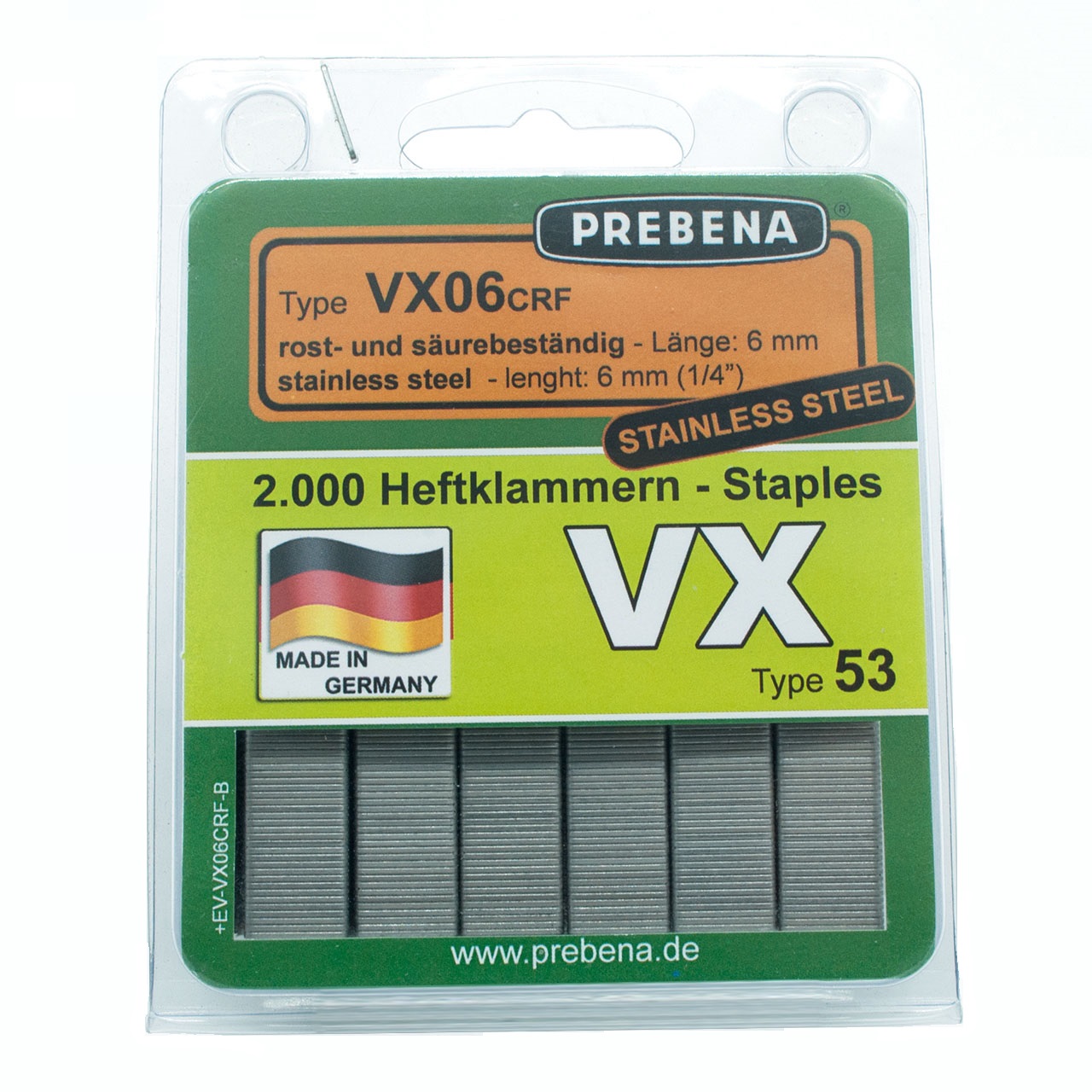 Prebena Heftklammern im Blister VX06CRF-B