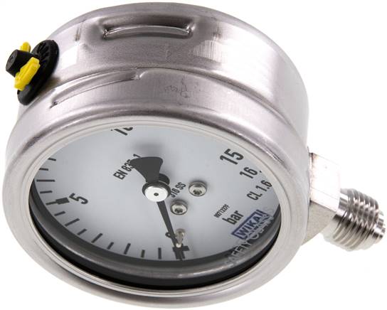 Chemie-Manometer senkrecht, 63mm, 0 - 16 bar