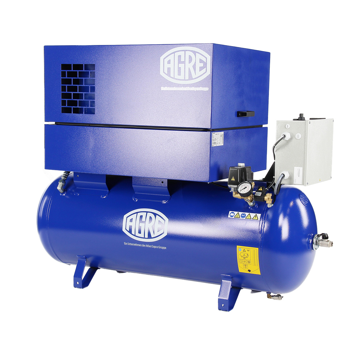 AGRE Industrie-Kolbenkompressor Typ ALG MEK-7.5 10 500 YD Schallgedämmt auf Behälter 500 Liter 4116002286