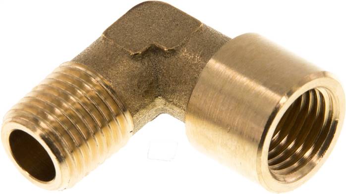 90°-Einschraubwinkel G 1/4"(IG)-R 1/4"(AG), Messing