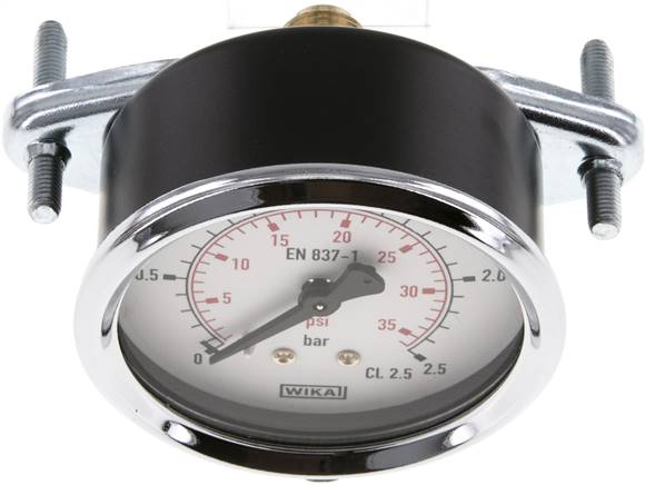 Einbaumanometer, 3-kant-Frontring, 63mm, 0 - 2,5 bar