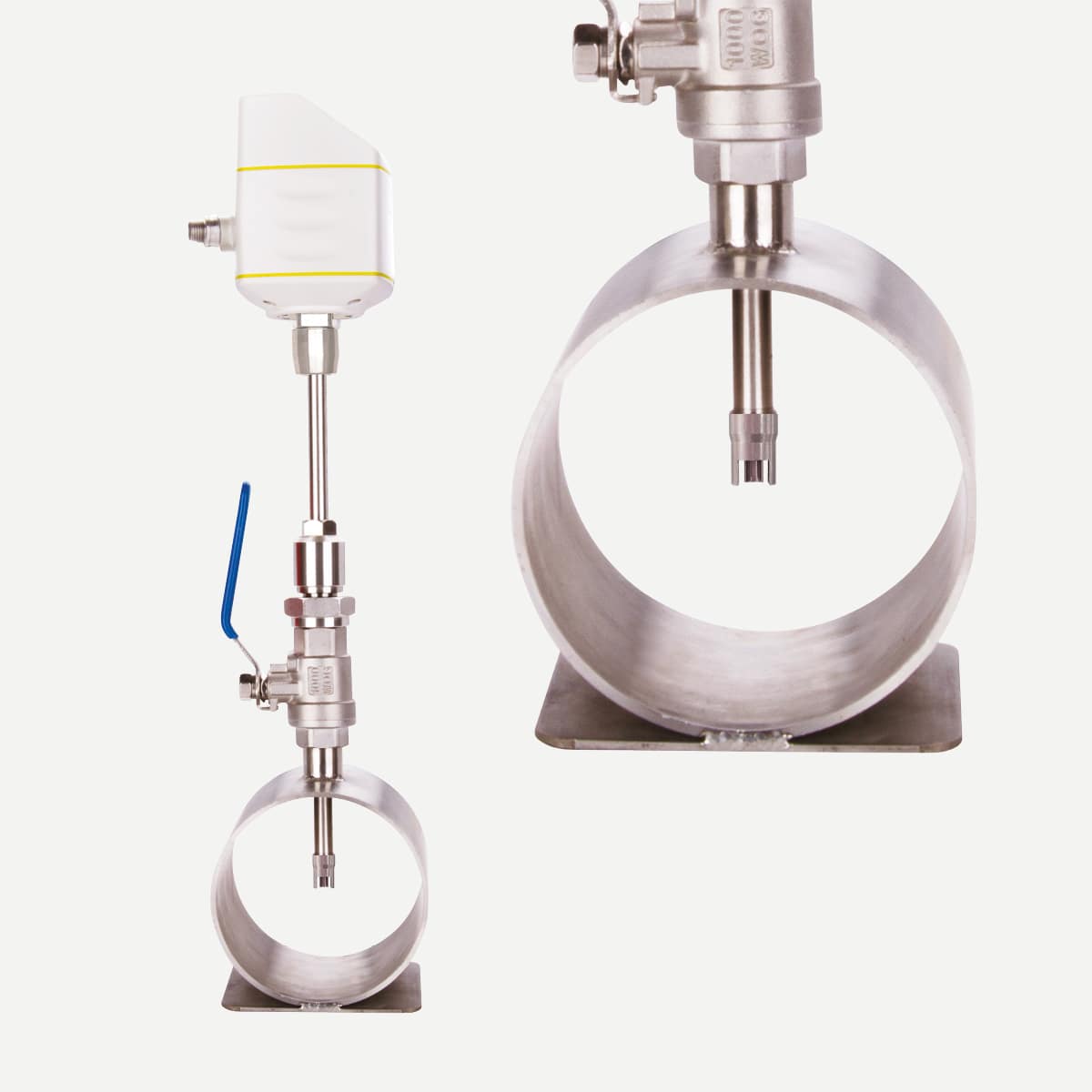 S430 Pitotrohr-Durchflussmesser feuchte Druckluft, Einstechsensor 220 mm, Modbus/RTU