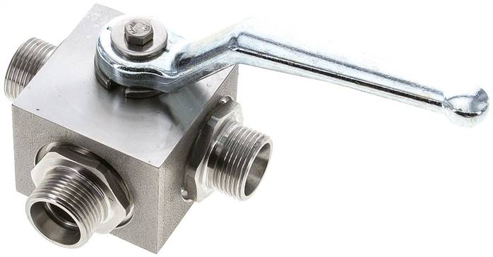 ES-Hochdruck-3-Wege Kugelhahn, L-Bohrung, 15 L (M22x1,5), 0 bis 315bar