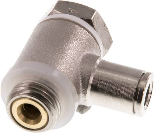 Winkel-Drosselrückschlagventil G 1/4"-6mm,zuluftregelnd, Messing, Eco