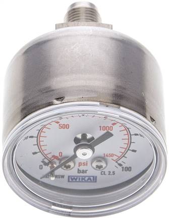 ES-Manometer waagerecht, 40mm, 0 - 100 bar, G 1/8"