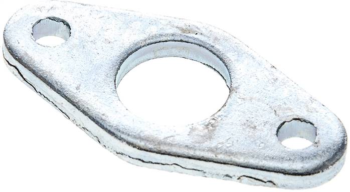 Flanschbefestigung f. 12 & 16mm ISO 6431-Zylinder, Stahl verzinkt