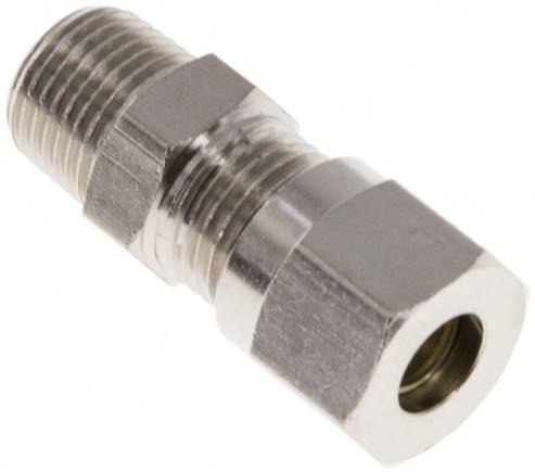 Gerade Schneidringverschr. 6 LL (M10x1)-R 1/8", Messing vernickelt