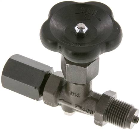 Manometer-Absperrventil G 1/2" Spannmuffe - Zapfen,Stahl, ohne Prüfanschluss