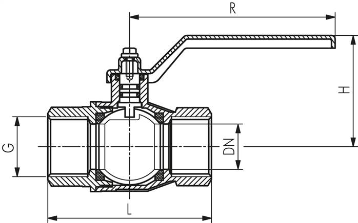 Messing-Kugelhahn, Rp 1/2", -0,9 bis 80 bar, silikonfrei gefertigt