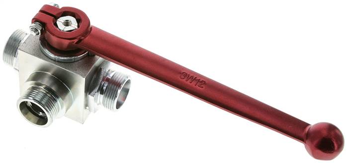 Hochdruck-3-Wege Kugelhahn, T-Bohrung, 18 L (M26x1,5), 0 bis 315bar