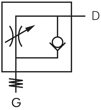 Winkel-Drosselrückschlagventil G 1/8"-8mm,zuluftregelnd, Messing