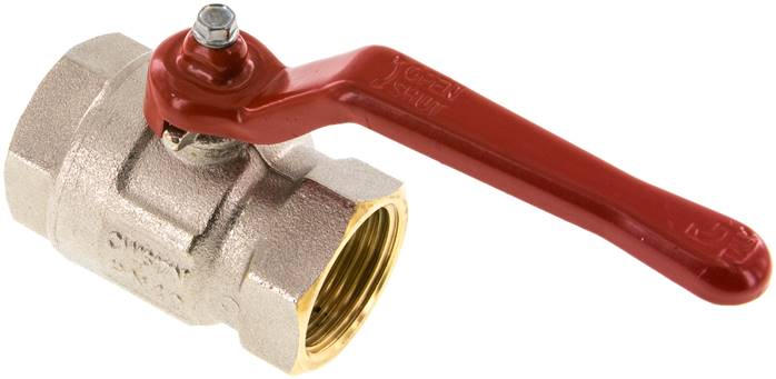 Messing-Kugelhahn, kurz, G 1", -0,9 bis 40 bar, voller Durchgang