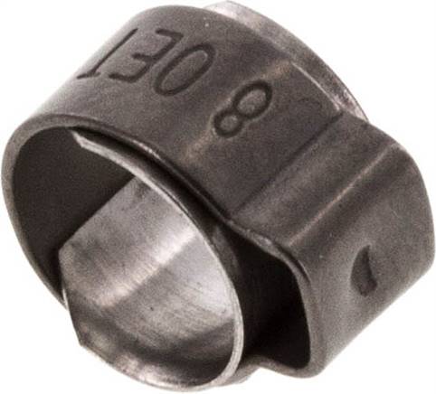 1-Ohr-Schlauchschelle 6,3 - 7,5mm, Edelstahl