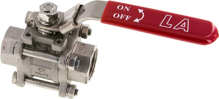 3-teiliger Edelstahl-Kugelhahn, NPT 1", 0 bis 63bar