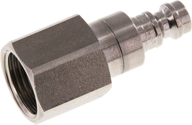 Kupplungsstecker (NW5) G 3/8"(IG), Edelstahl, beidseitig absperrend