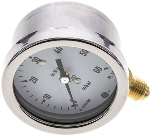 Manometer senkrecht 63mm, 0 - 60 mbar, G 1/4"