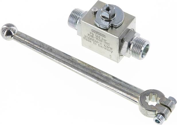 Hochdruck-Kugelhahn, Stahl, 10 S (M18x1,5), 0 bis 500bar