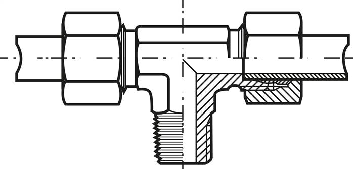 T-Schneidringverschraubung R 1/8"-4 LL (M8x1), Stahl verzinkt