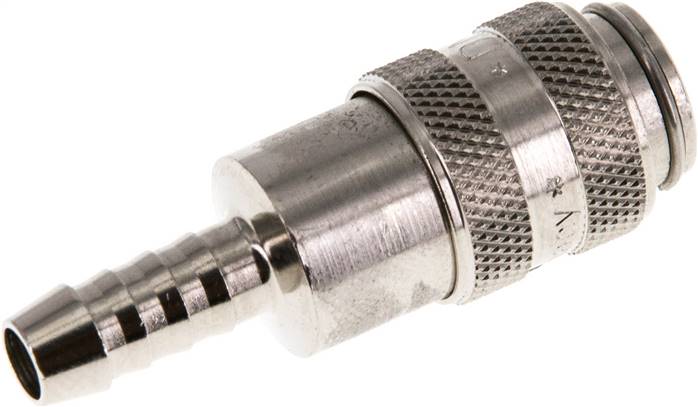 Schnellkupplung (NW5) 6 (1/4")mm Schlauch, Messing vernickelt