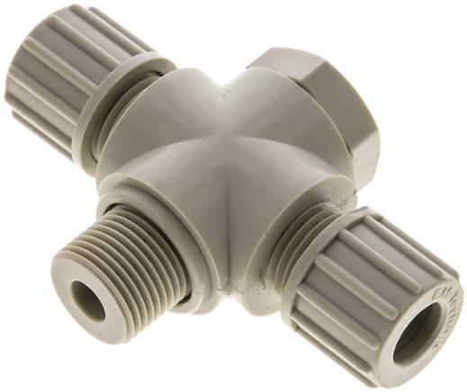 T-Verschraubung G 3/8"-10x8mm, Polypropylen, Hohlschraube