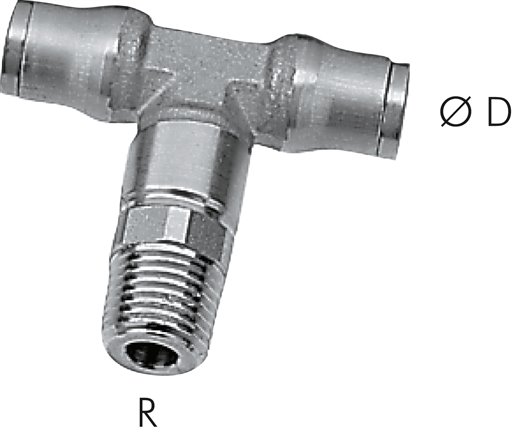 T-Steckanschluss R 1/8"-8mm, Baureihe Edelstahl