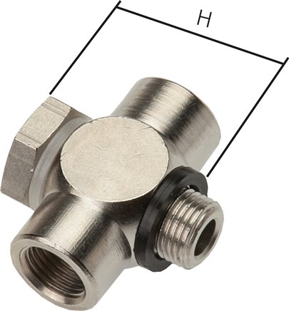 T-Verschraubung G 1/2" AG/IG, Aluminium, m. Hohlschraube