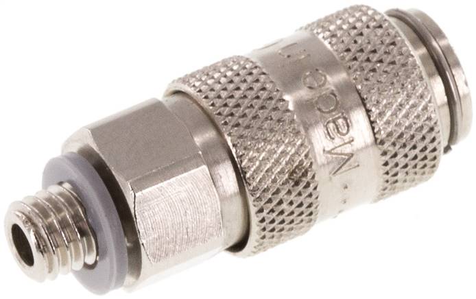 Schnellkupplung (NW2,7) M 5(AG), Messing vernickelt