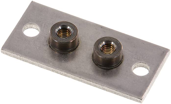 verlängerte Anschweißplatte mit Befestigungsbohrungen, Edelstahl, Baugröße 1, leicht