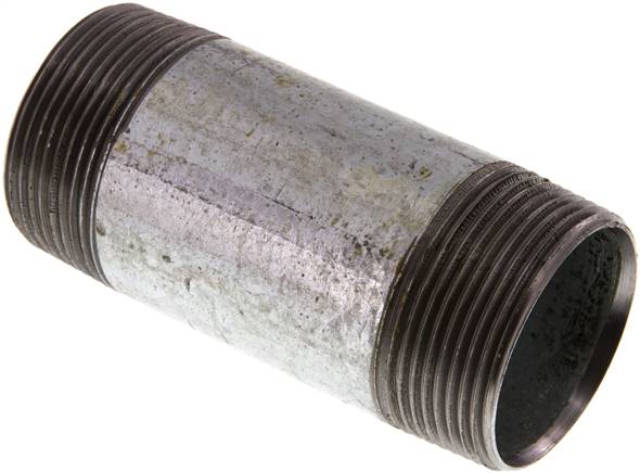 Rohrdoppelnippel R 1-1/2"-100mm, Stahlrohr ST 37 verzinkt