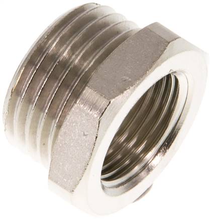 Reduziernippel G 1/2"(AG)-G 3/8"(IG), Messing vernickelt