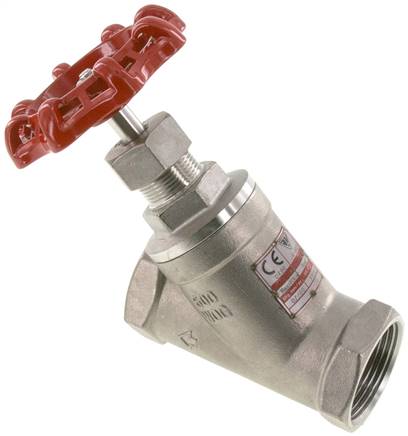Schrägsitz-Absperrventil, G 1-1/4", PN 40, Edelstahl