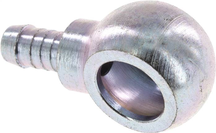 Schlauchnippel 18mm Ring, 9 - 10mm, Stahl verzinkt