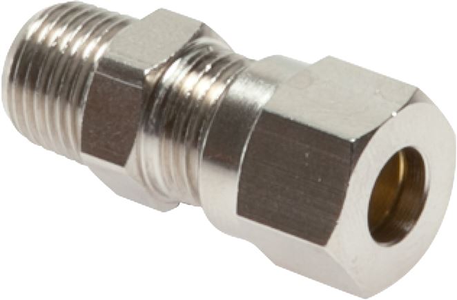 Gerade Schneidringverschr. 6 LL (M10x1)-R 1/4", Messing vernickelt