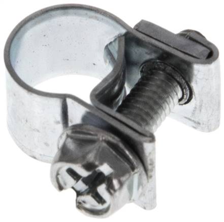 9mm Mini-Schlauchschelle, 7 - 9mm, Stahl verzinkt (W1)