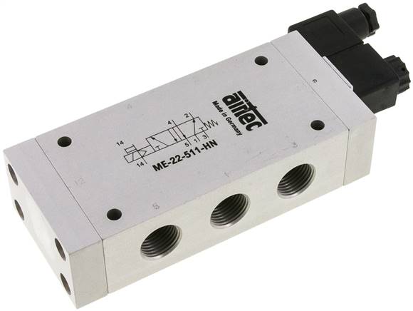 5/2-Wege Magnetventil mit Fremdluftanschluss, G 1/2" (Pilot G 1/8") 230V