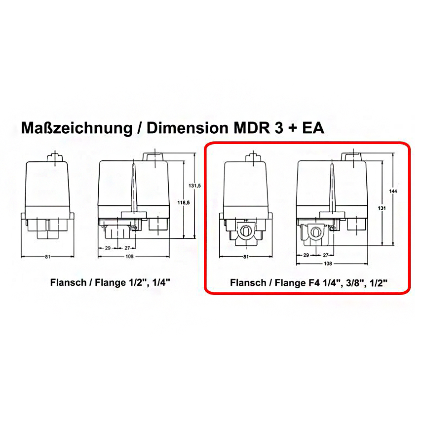 Condor Druckschalter Typ MDR 3/16 EA 212348 Anschluss F4 G1/2 103045